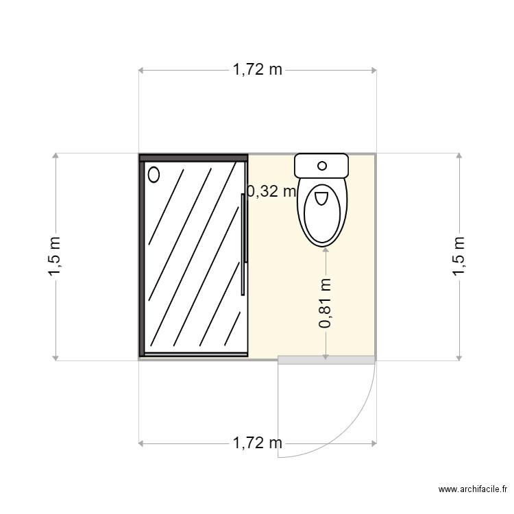 RENAUD. Plan de 1 pièce et 3 m2