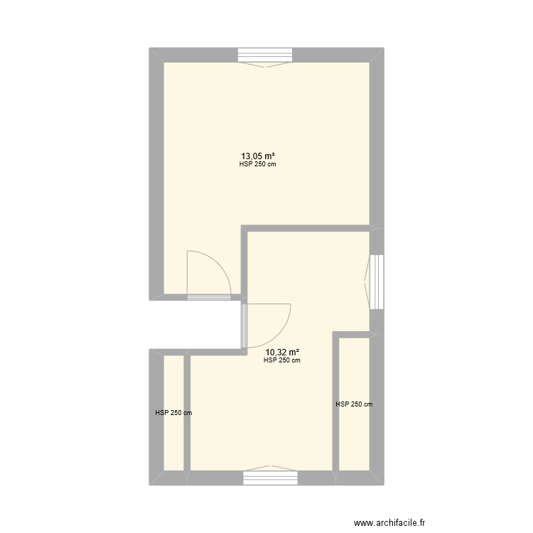 Chambres. Plan de 4 pièces et 26 m2