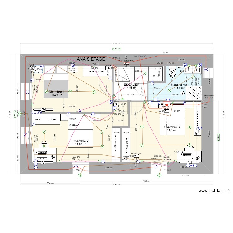 ANAIS Diane 2023. Plan de 7 pièces et 51 m2