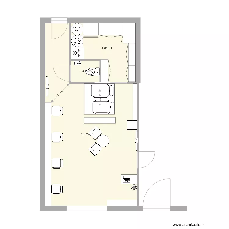 salon vic pr&eacute;f&eacute;r&eacute;. Plan de 