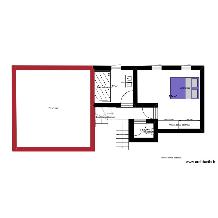 pascal 2em. Plan de 4 pièces et 42 m2