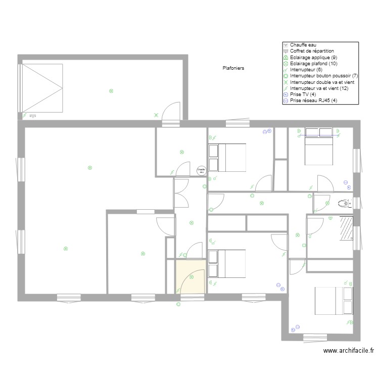Maison plein pied Mario Plafoniers. Plan de 0 pièce et 0 m2