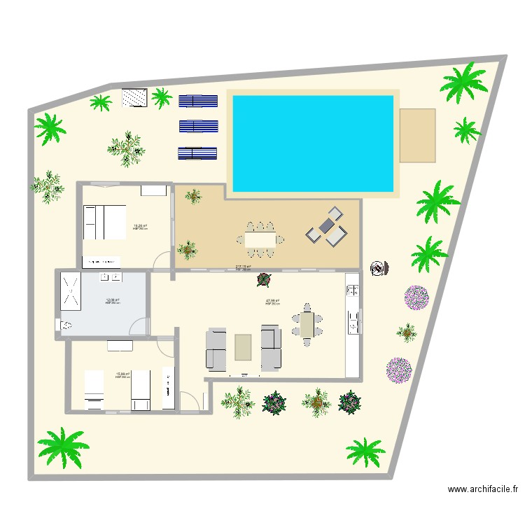 bungalow djerba. Plan de 6 pièces et 473 m2