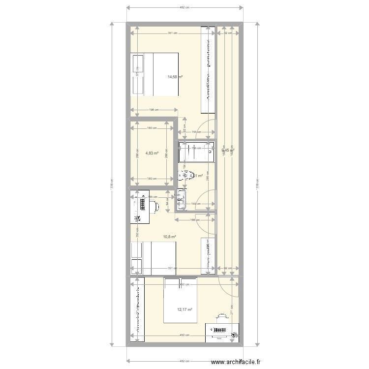 POVAI. Plan de 6 pièces et 56 m2