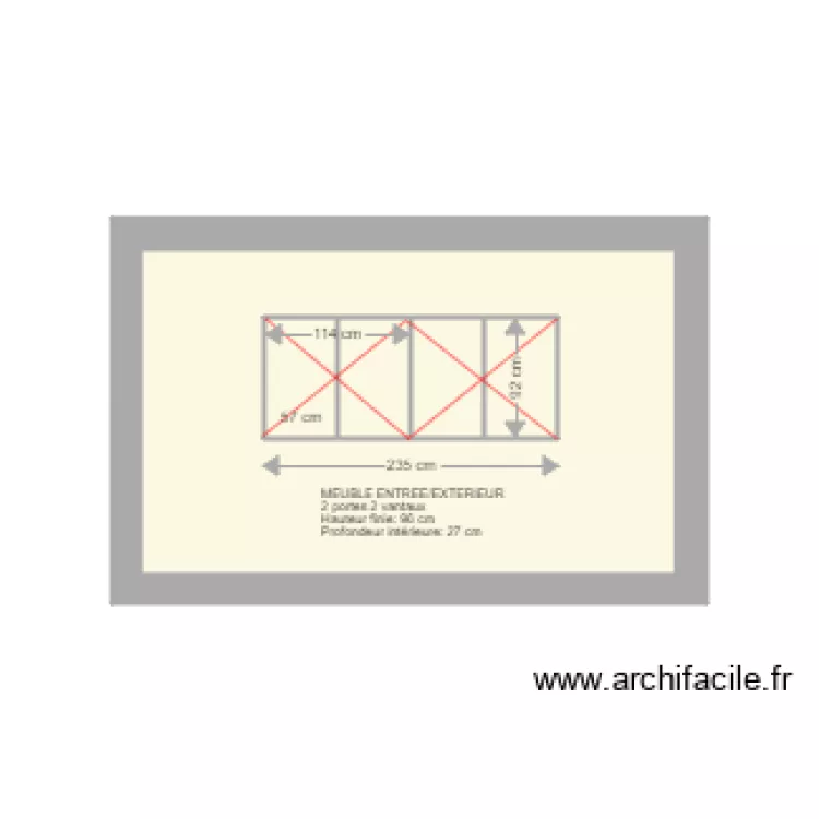 meuble entr&eacute;e ext&eacute;rieur. Plan de 