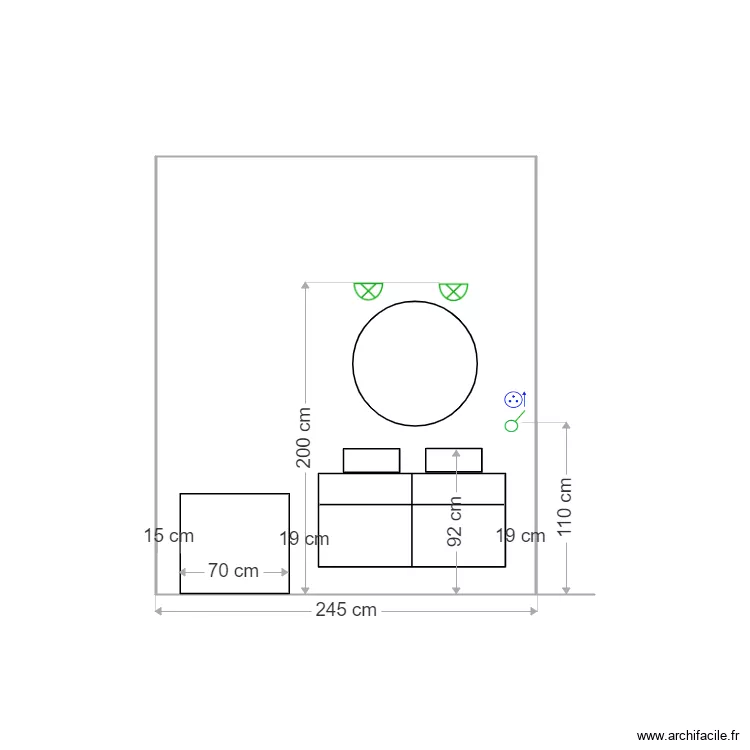 sdb m&eacute;zi&egrave;res 24 mai. Plan de 