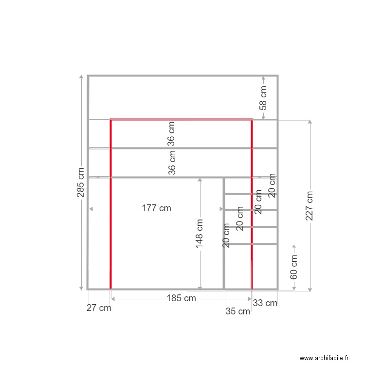 placard entrée ouvert. Plan de 0 pièce et 0 m2