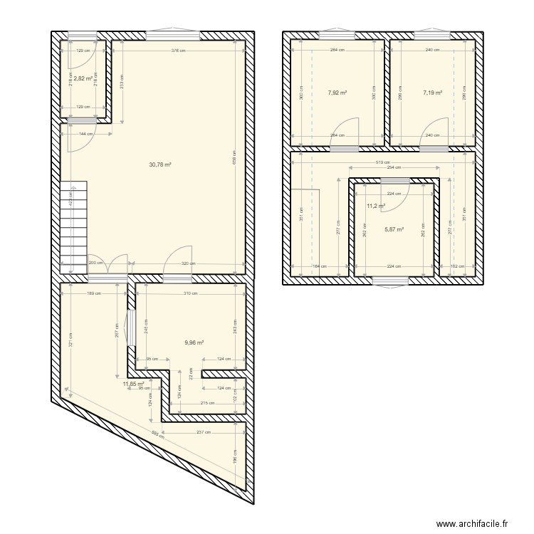 forest. Plan de 8 pièces et 88 m2