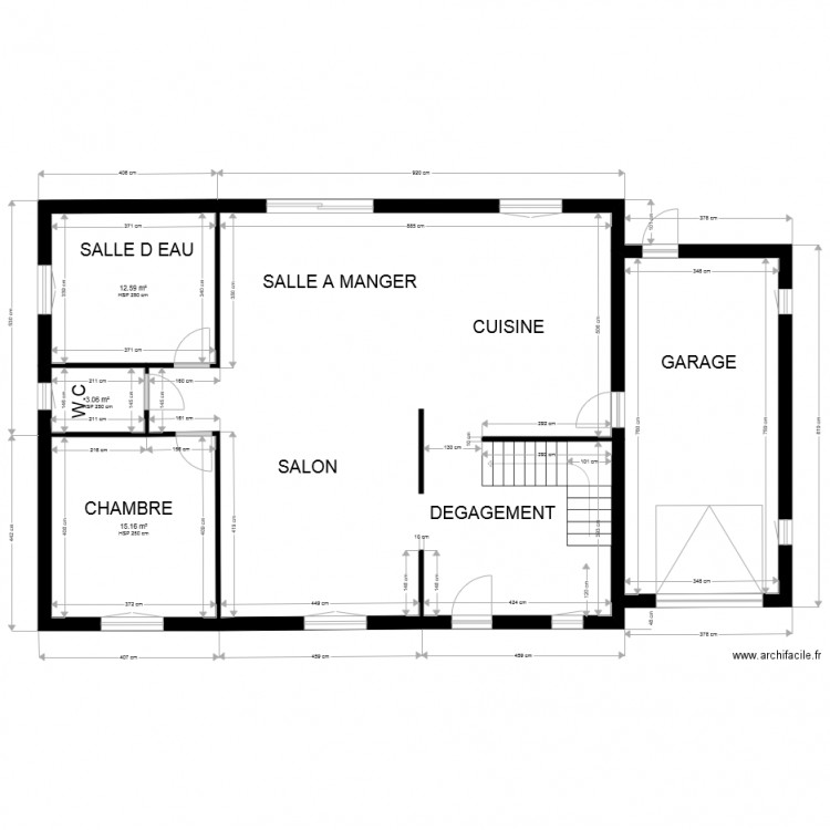 RDC TERMINE AVEC BAIE VITRE ET DEGAGEMENT. Plan de 0 pièce et 0 m2