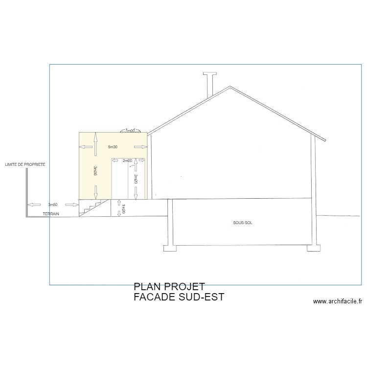 DP maison cote ouest. Plan de 0 pièce et 0 m2