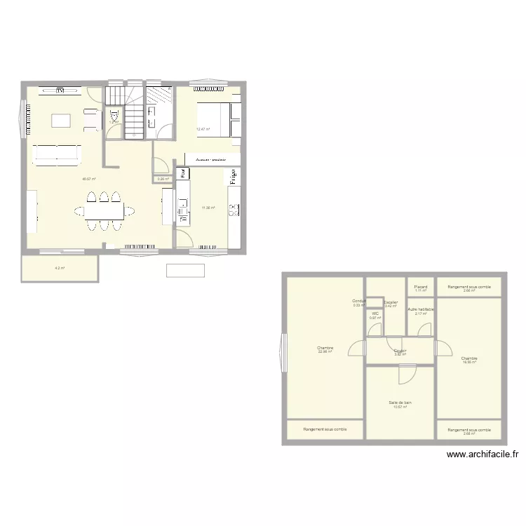 Magny 1er &eacute;tage Salon 40m. Plan de 