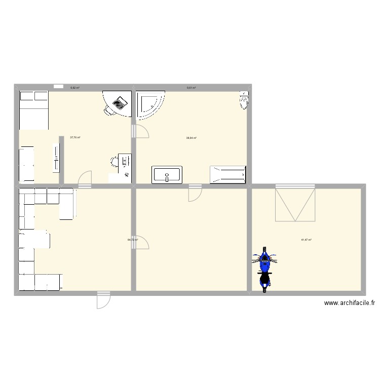 Maison. Plan de 6 pièces et 203 m2