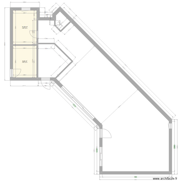 TIPPONU 2. Plan de 2 pièces et 19 m2