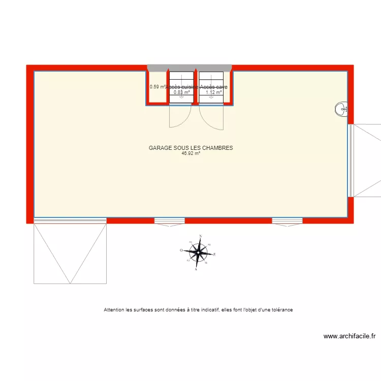 BI 1988 GARAGE SOUS CHAMBRES COTE. Plan de 