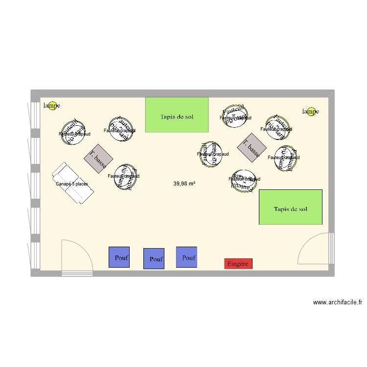 CDI loisir. Plan de 1 pièce et 40 m2