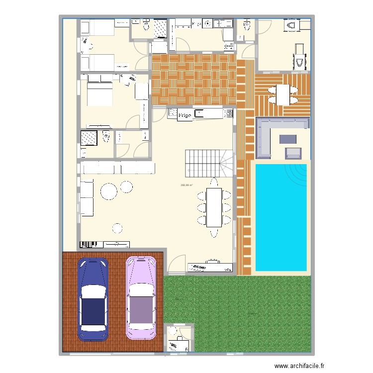 RDC Bassam. Plan de 1 pièce et 287 m2