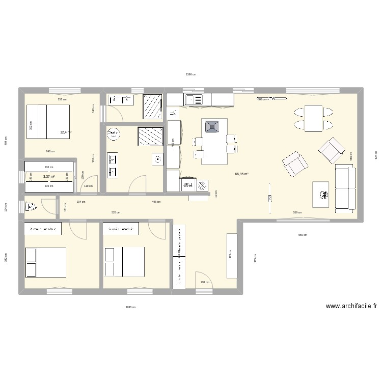 Maison-1-projet ID V3 plus petit. Plan de 7 pièces et 117 m2