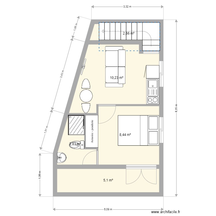 PROJET studio MATHIAS. Plan de 0 pièce et 0 m2