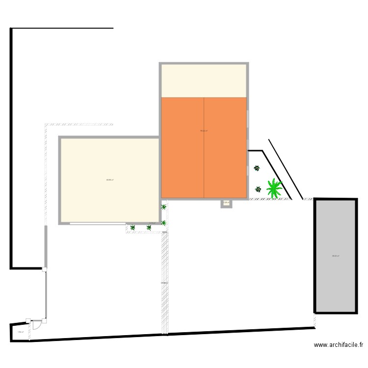 Extérieur. Plan de 8 pièces et 197 m2