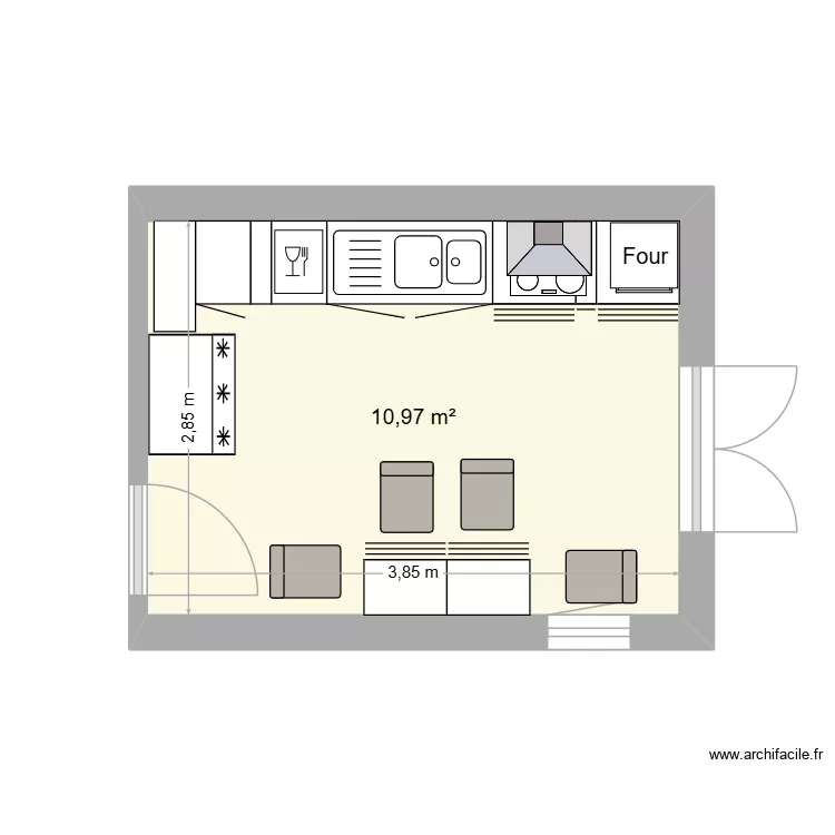 Cuisine v2. Plan de 1 et 11 m² Cuisine v2. Plan de 1 et 11 m²
