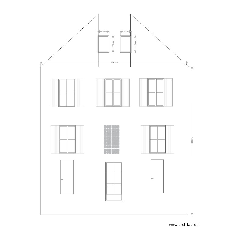 DP4 façade nord projet. Plan de 0 pièce et 0 m2