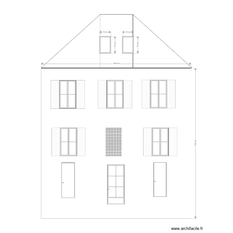 DP4 fa&ccedil;ade nord projet. Plan de 