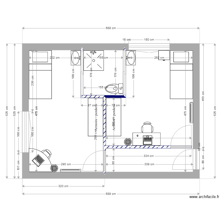 PIECE 1 CH 1 et 2. Plan de 0 pièce et 0 m2