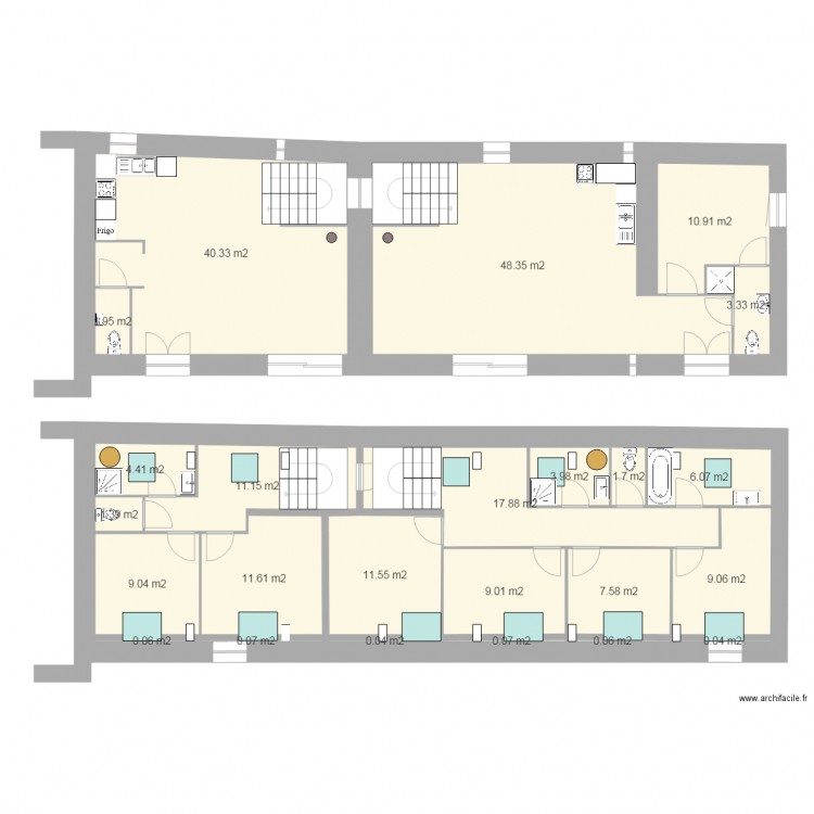 Laugny 2015 11 15 avec correction sous pente et velux. Plan de 0 pièce et 0 m2