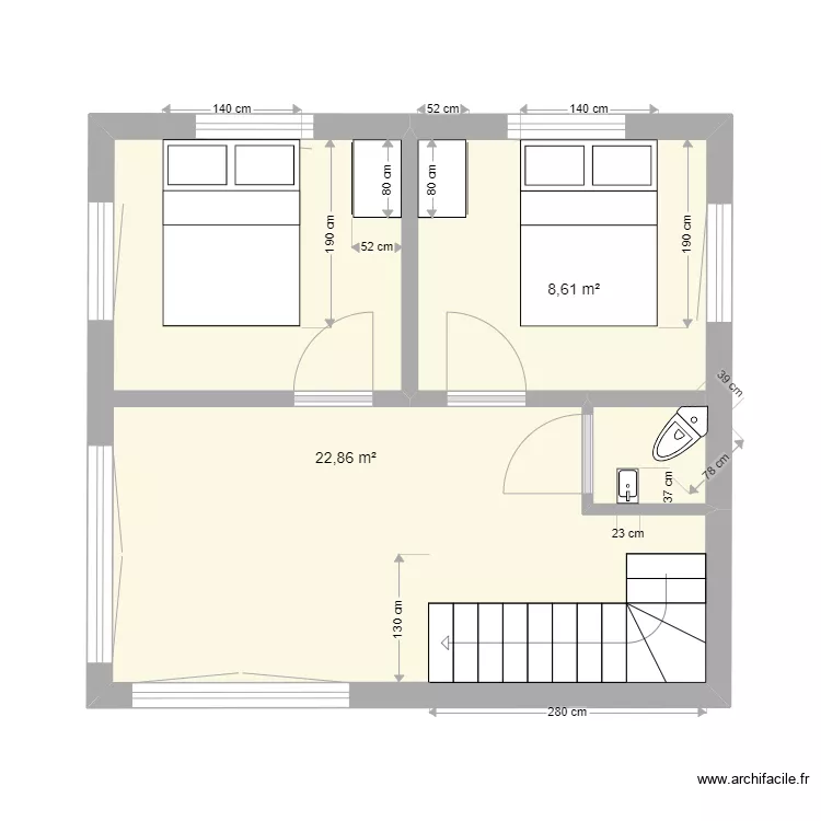 Chalet 2. Plan de 
