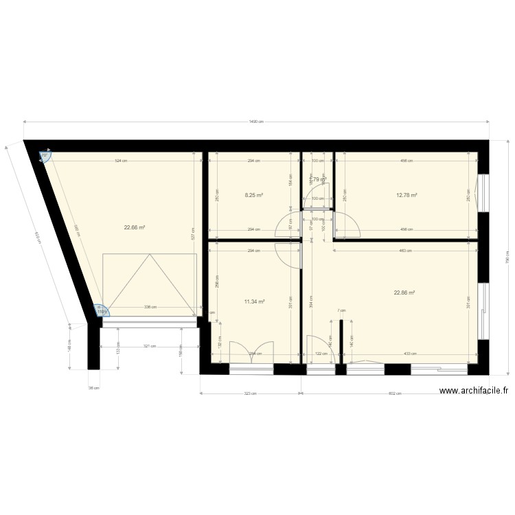 plan romain . Plan de 6 pièces et 80 m2