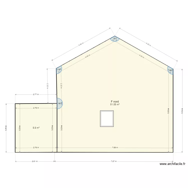 Fa&ccedil;ade nord. Plan de 