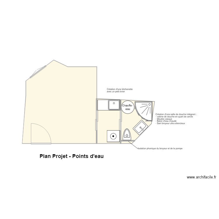 Studio Acacias Eau. Plan de 0 pièce et 0 m2