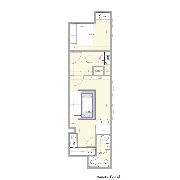 studio finale. Plan de 0 pièce et 0 m2