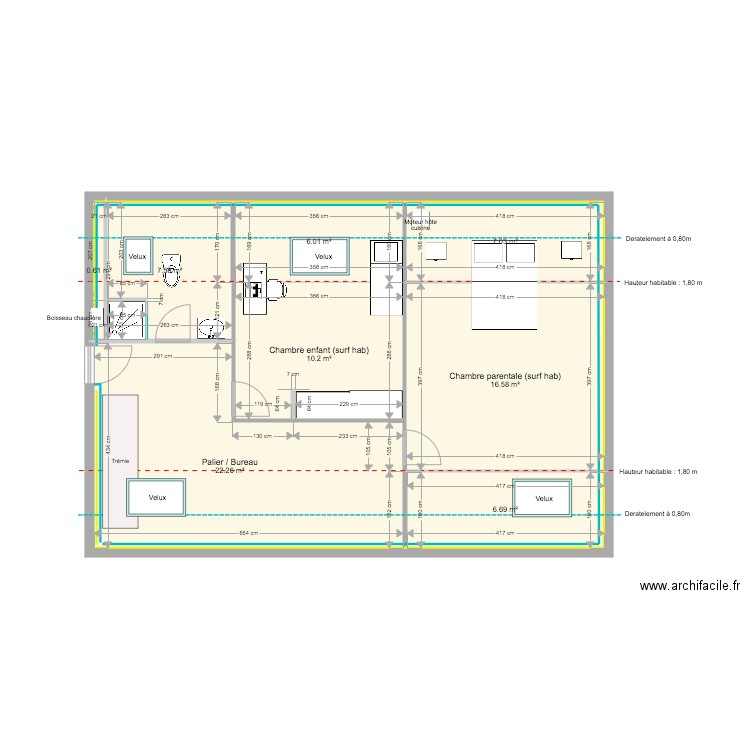 Plan combles Katto. Plan de 0 pièce et 0 m2