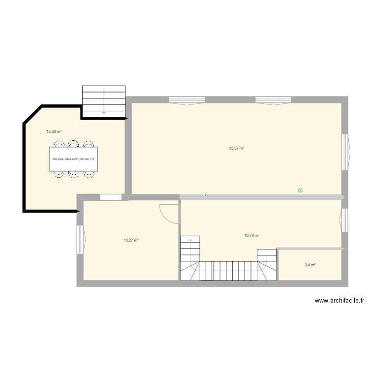 Extension 2. Plan de 5 pièces et 84 m2