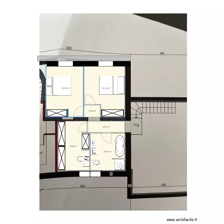 Plan Cabri&egrave;s &eacute;tage Coralie. Plan de 