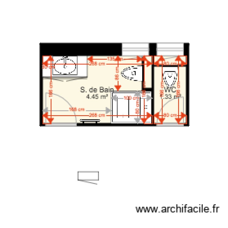 Sanitaires 4. Plan de 0 pièce et 0 m2