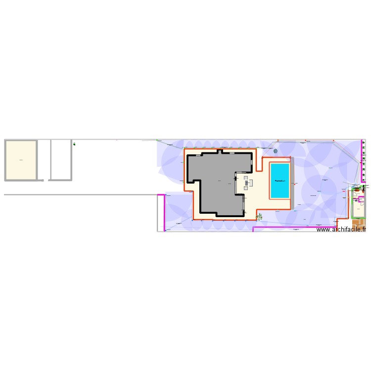 LOCAL ARRIERE ET TECHNIQUE permis construire. Plan de 10 pièces et 550 m2