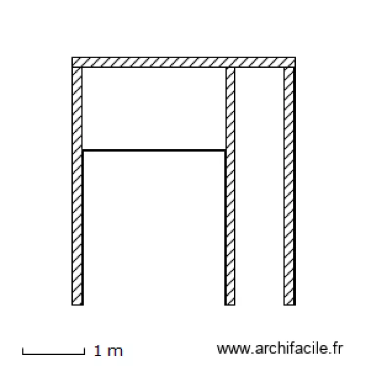 Local actuel coupe. Plan de 