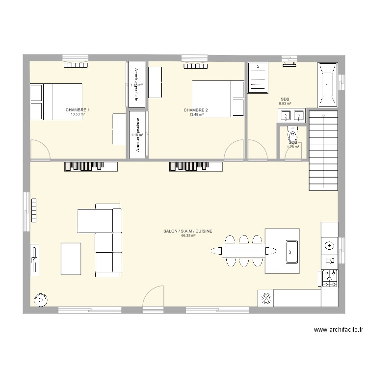 MAISON CONTAINERS RDC. Plan de 0 pièce et 0 m2