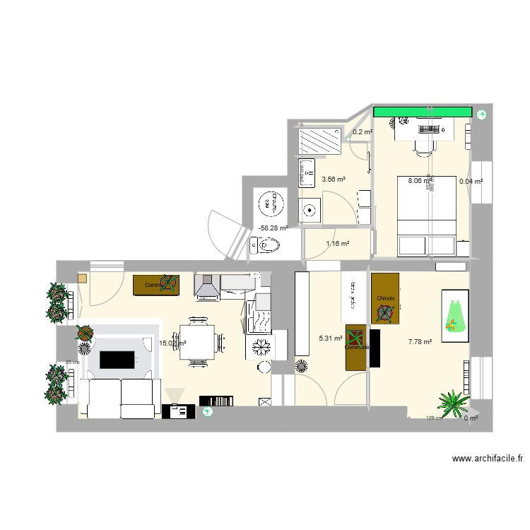 Dames Projection finale bureau au fond. Plan de 0 pièce et 0 m2