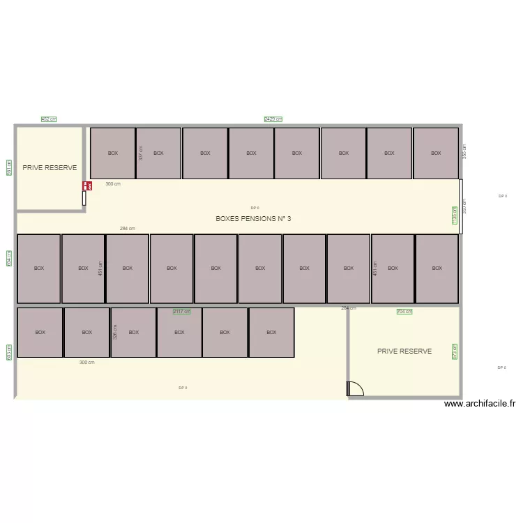 BOXES PENSION avant am&eacute;nagements. Plan de 