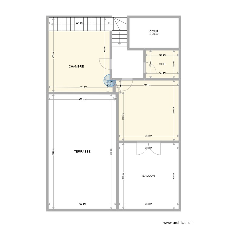 ETAGE1. Plan de 5 pièces et 79 m2