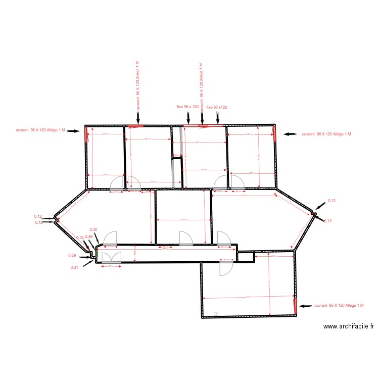 prise de cote monfeier. Plan de 4 pièces et 57 m2