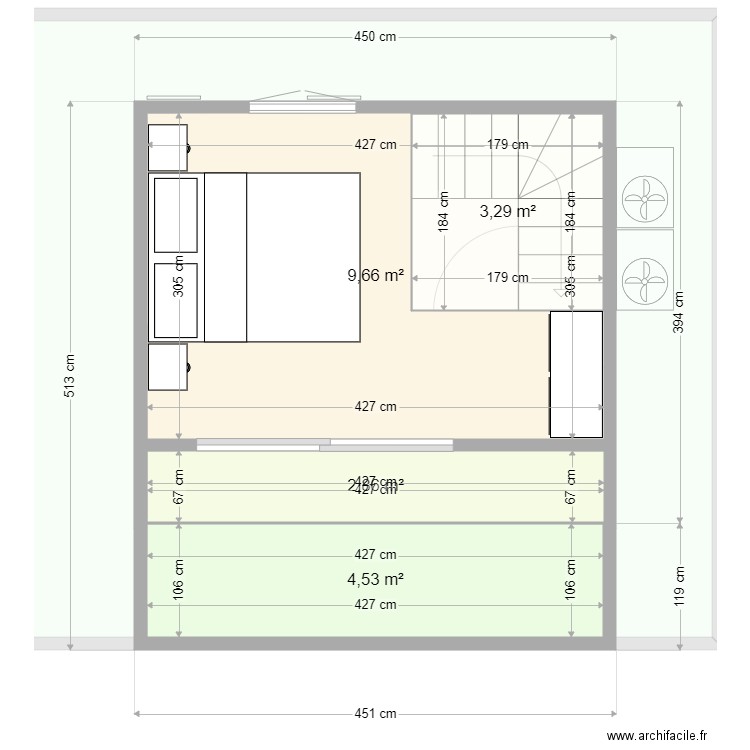 Chalet. Plan de 8 pièces et 78 m2