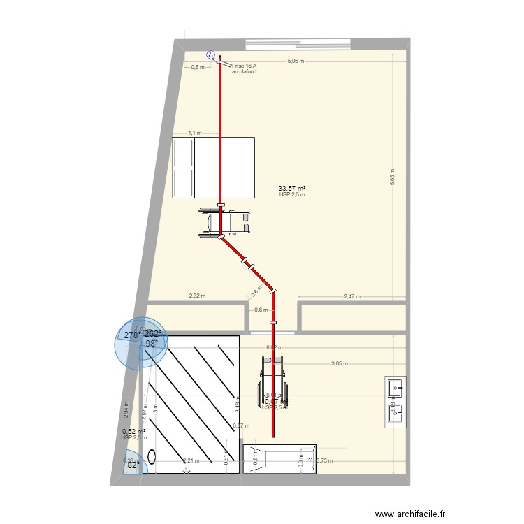 Pinneau. Plan de 4 pièces et 55 m2