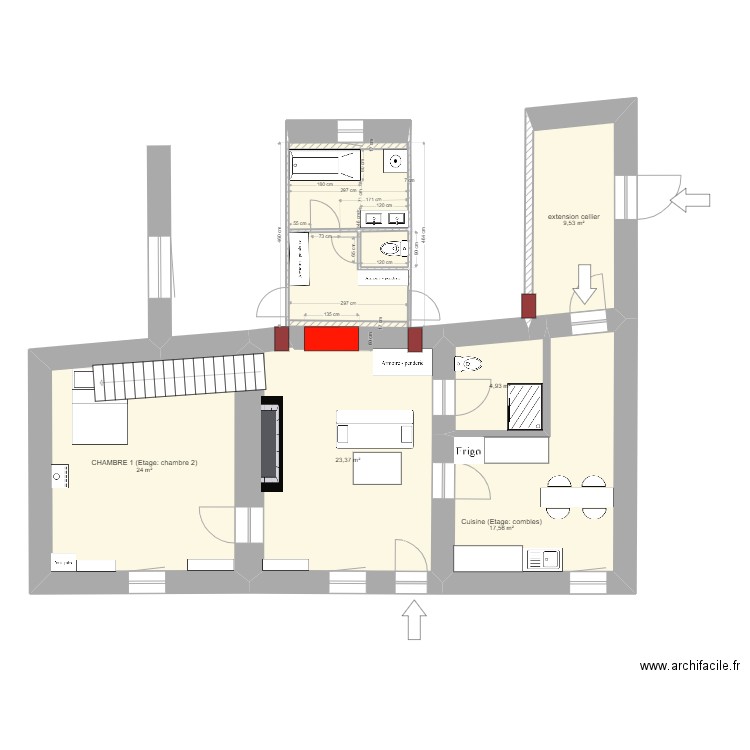 LE HAOU 3. Plan de 7 pièces et 93 m2