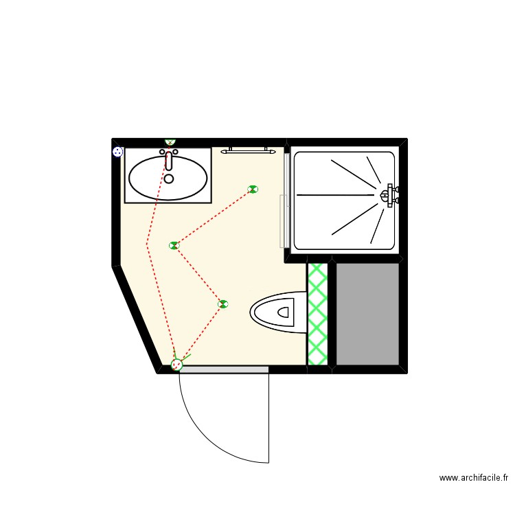 PLAN SALLE DE BAINS SANDY     2. Plan de 4 pièces et 5 m2