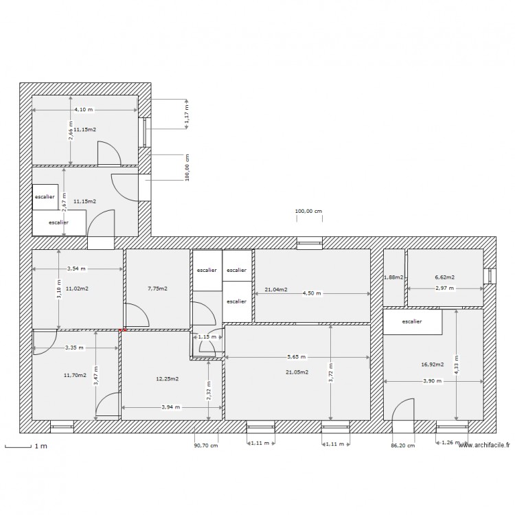 til chatel 1er etage . Plan de 0 pièce et 0 m2