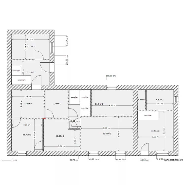 til chatel 1er etage . Plan de 